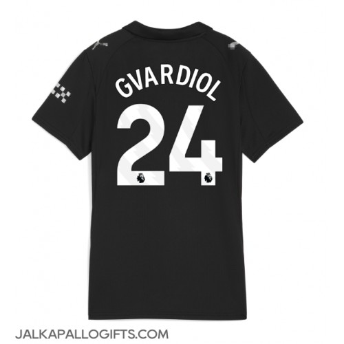 Manchester City Josko Gvardiol #24 Vieraspaita Naiset 2025-26 Lyhythihainen